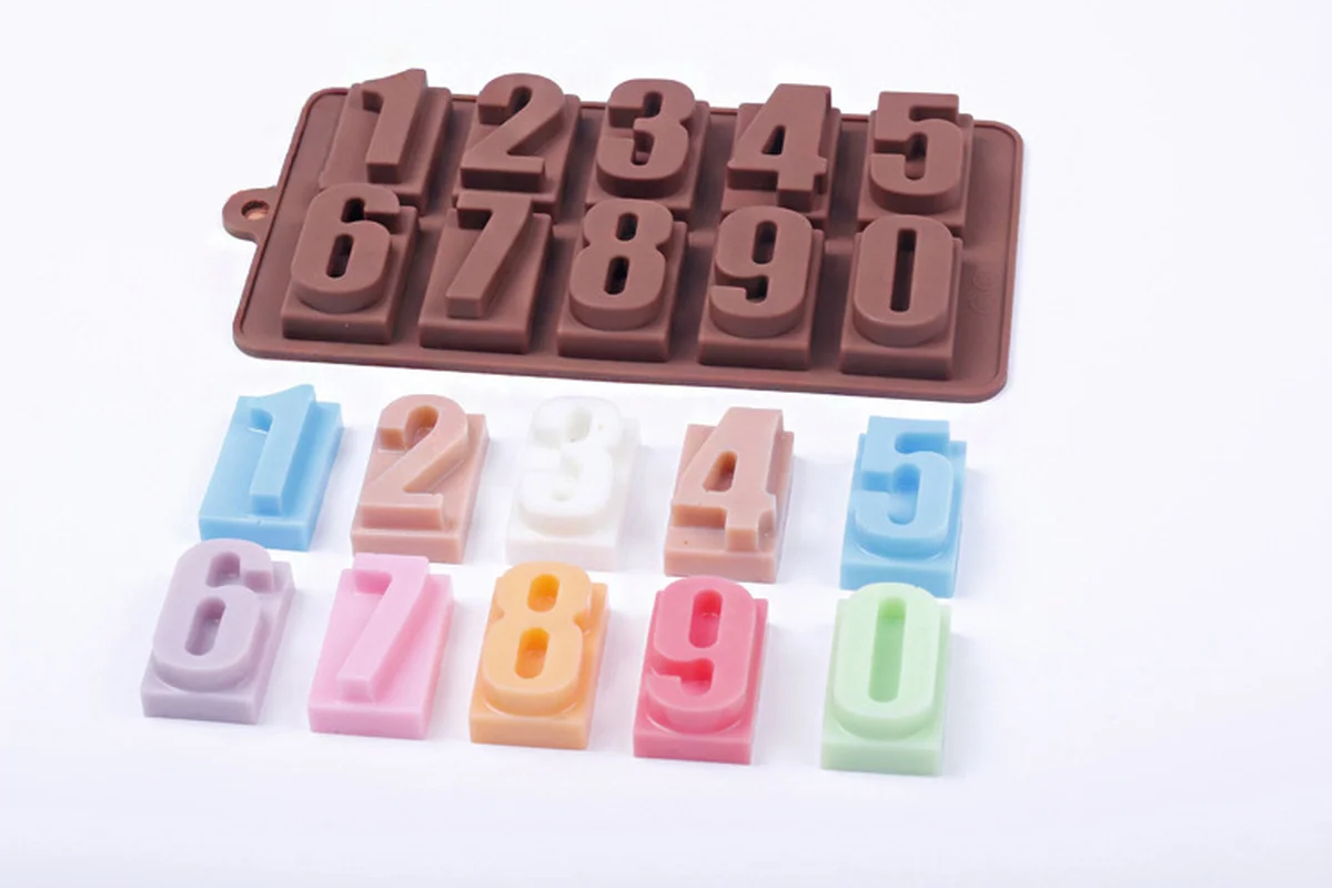 1PCS Silicone Chocolate Cookies Mold 3D Digital Shape Fondant Cake Tools Cake Decorating Tool -39