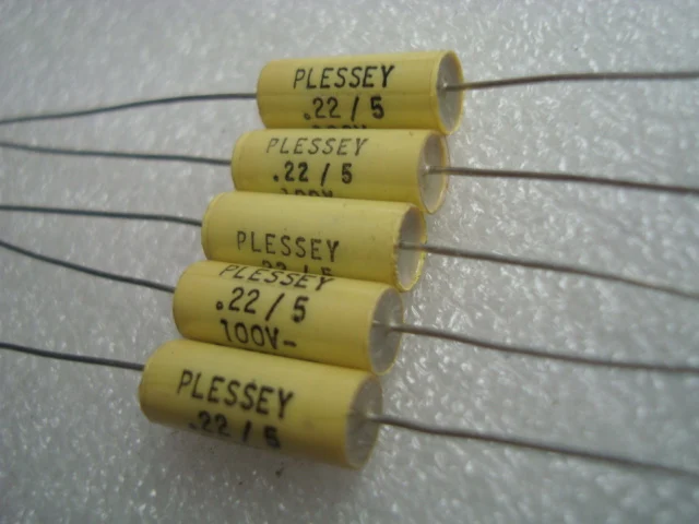 1pcs/1lot British TCC sub-brand PLESSEY 100V 0.22UF 224J copper foot HI-FI capacitor guitar infinite capacitor