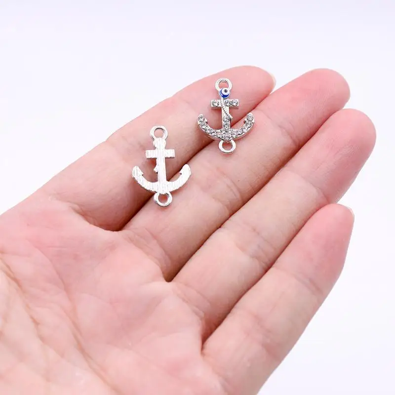 All Multiple Silver Color Cross Rhinestone Connectors Charms for Jewelry Making DIY Bracelets Charms Jewelry Accessories