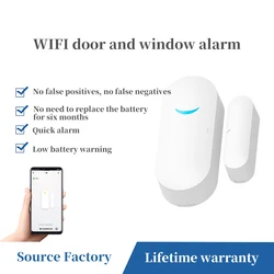 Tuya Smart WiFi Door Sensor Door Open / Closed Detectors Wifi Home Alarm Compatible With Alexa Google Home Tuya APP