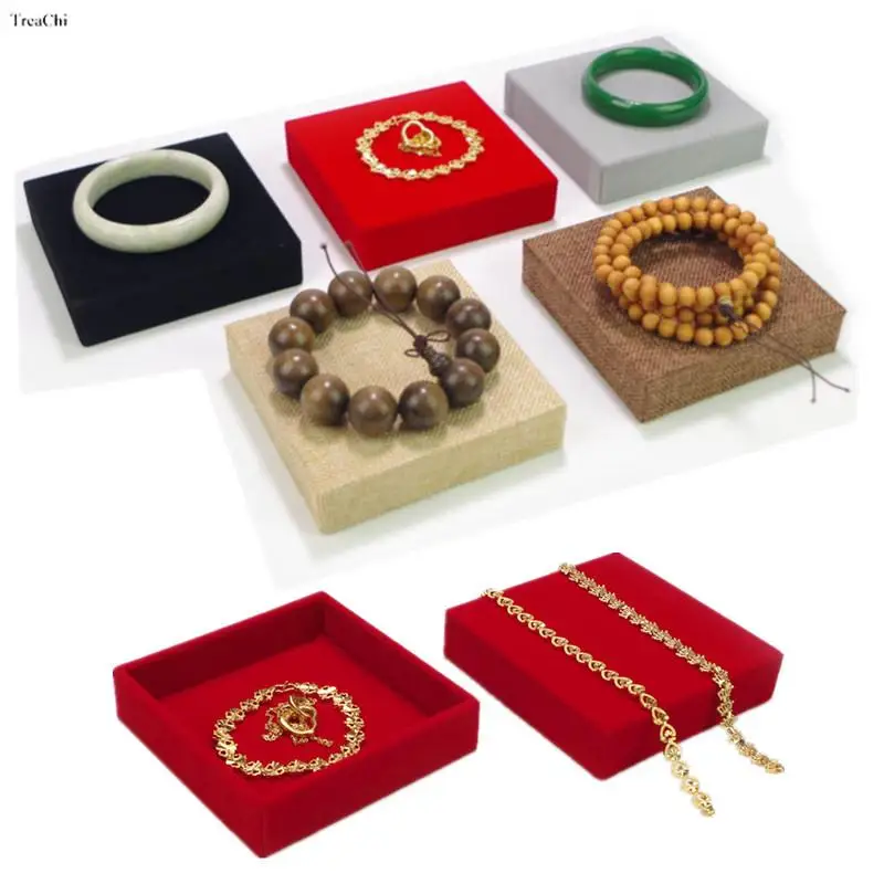 

Винтажный бархатный лоток для ювелирных изделий, льняной органайзер для золотой цепочки, стеллажи для браслетов, витрин, подвески для ожерелий, красные, серые, коричневые
