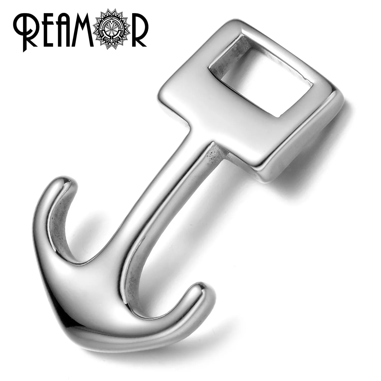 REAMOR 316L Stainless steel Anchor Connectors Charms Fit Men Bracelet & Necklaces Pendant Jewelry Making Findings Wholesale