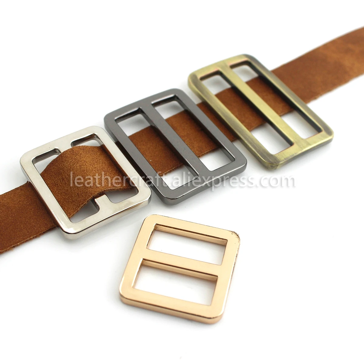 1 Piece Metal Tri-glider Square Ring Buckle Loop Bag Strap Adjuster Leather Craft Bag Parts Garment Luggage DIY Accessories