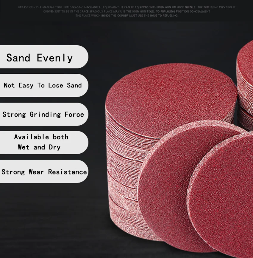 50 PCS 4/5 Inch Round Sandpaper Round Shape Sanding Discs Buffing Sheet Sandpaper Sander Polishing Pad