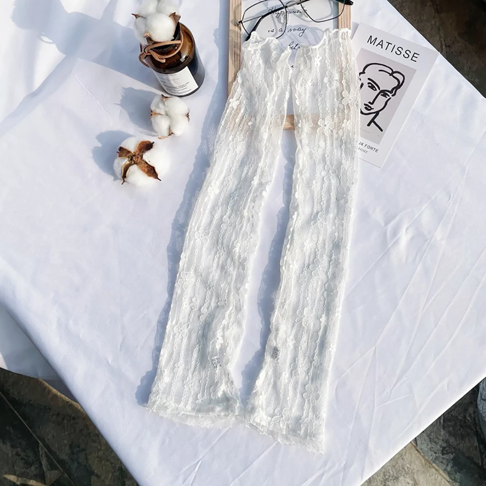 Outdoor Fashion Running Cycling Driving Women Flower Arm Sleeves Cooling Sleeves Sun Protection Lace sleeve