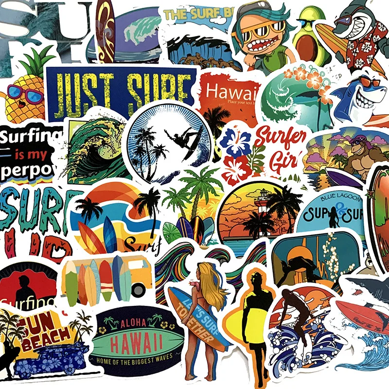 10/30/50Pcs Outdoor Surfing Ski Stickers Waterproof Decal Laptop Motorcycle Luggage Snowboard Fridge  Car Sticker