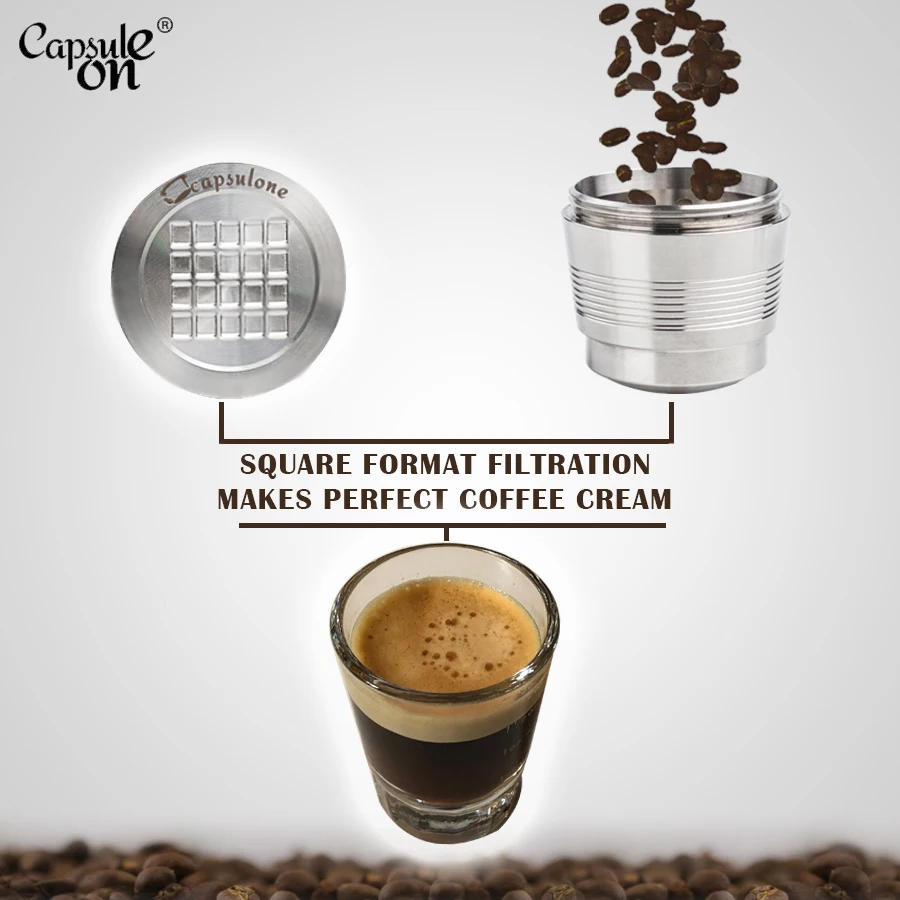 Nespresso Stainless Steel Refillable Coffee Capsule Coffee Tamper Reusable Coffee Pod Business Birthday Coffeeware Gift