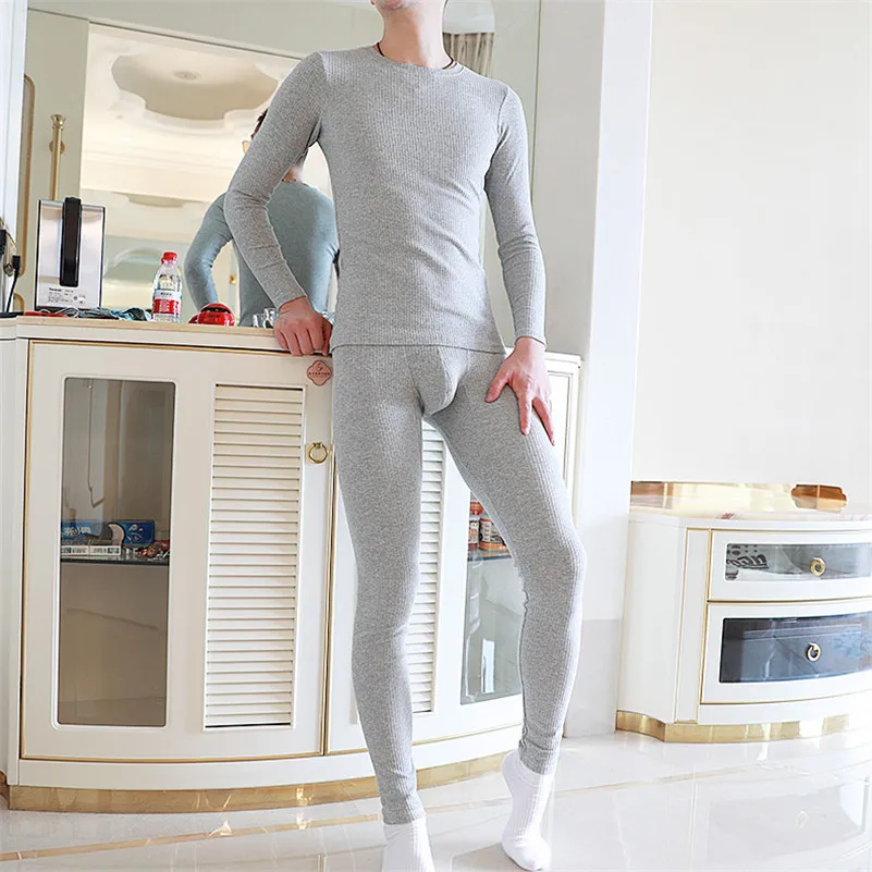 New men long johns set underwear winter Long Johns underpants cotton thermal underwear leggings s