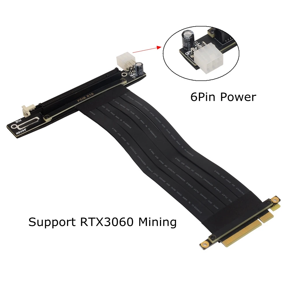 PCIE X8 do X16 kabel przedłużający górnictwo PCI-e 8x 16x Adapter Riser x99 serwer RTX 3060 multi-card ETH Miner stabilny duży 6P moc
