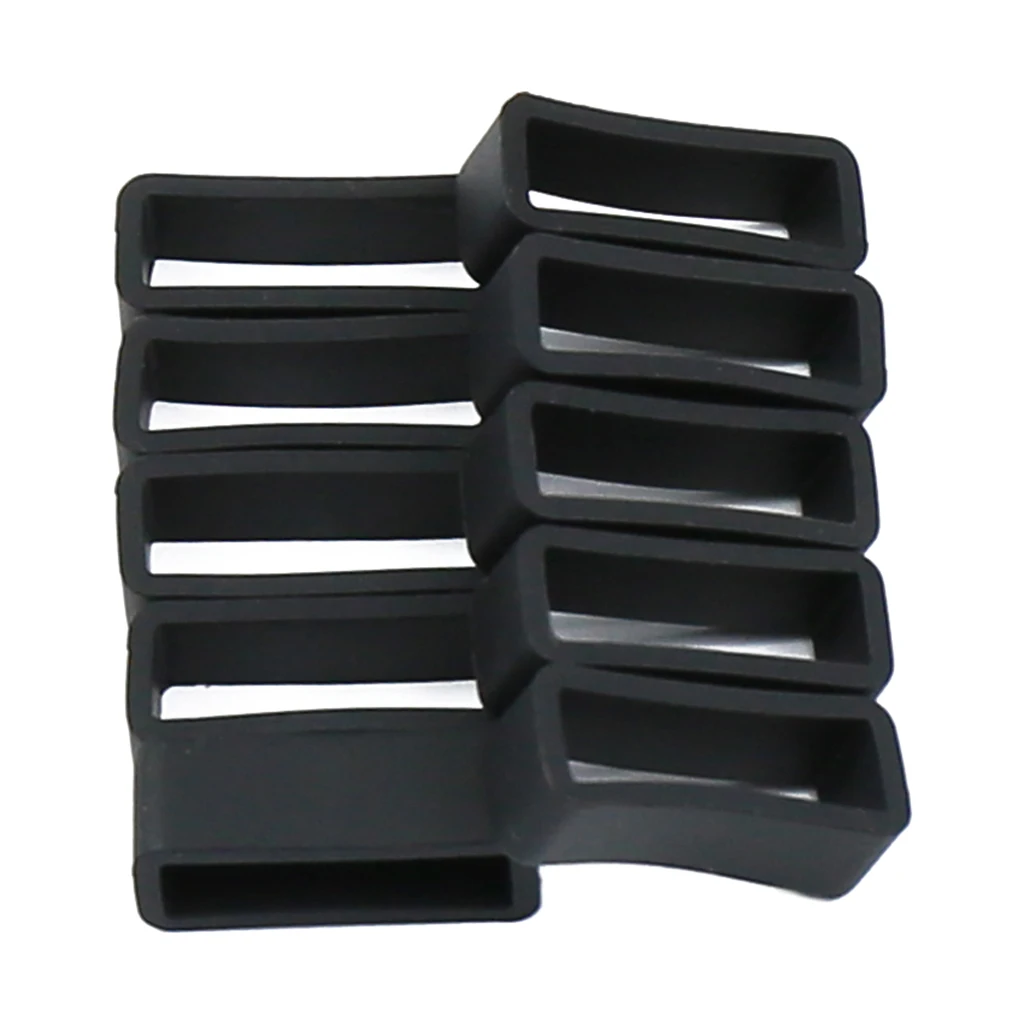 10pcs Black Watchbands 12 14 16 18 19 20 22 mm Strap Loop Ring Silicone Rubber Watch Bands Accessories Watch Holder Repair