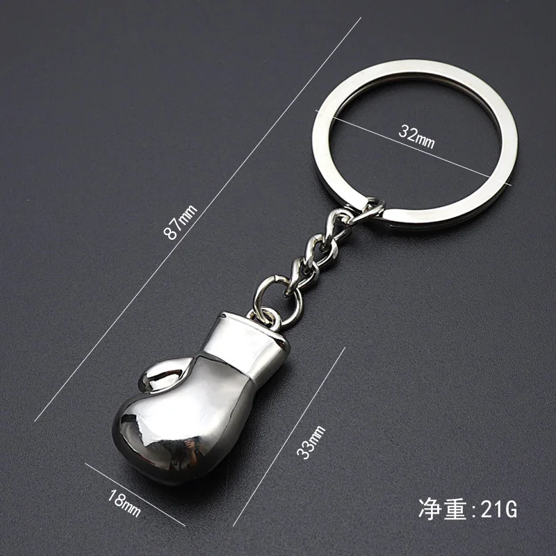 Fashion Men Boxing Gloves Pendant Keychain 3D Metal Boxer Movement Fighting Jewelry Men\'s Car Keyring Club Match Gift Souvenir