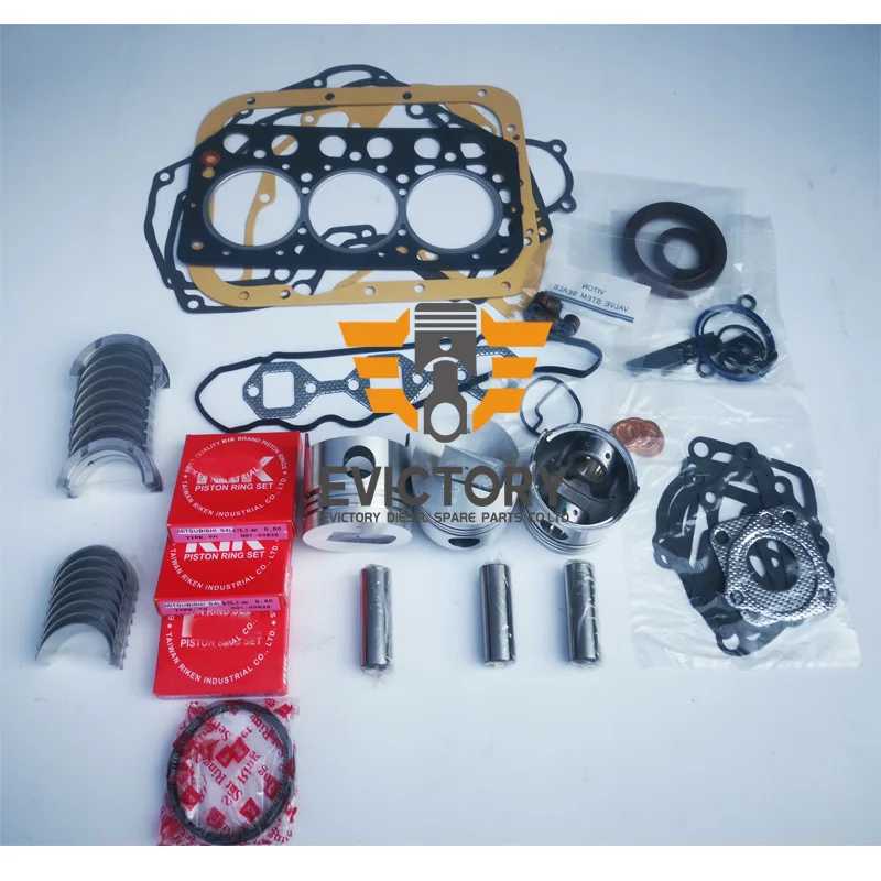 For Mitsubhshi S3L engine rebuild kit S3L2 piston +piston ring full engine gasket crankshaft & con rod bearing