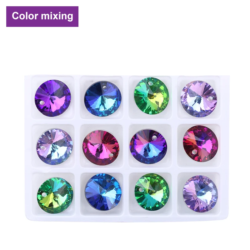 14mm Satellite Pendant Crystal Charms Round Glass Beads For Women Jewelry Making Necklaces DIY Earring Findings 12pcs/lot