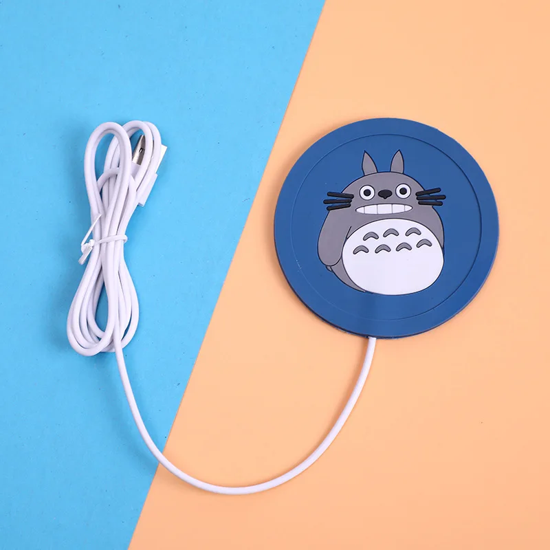 Usb copo mais quente gadget aquecedor de caneca elétrica dos desenhos animados copo de silicone-almofada de chá leite caneca de café almofada de bandeja de aquecimento conveniente presente