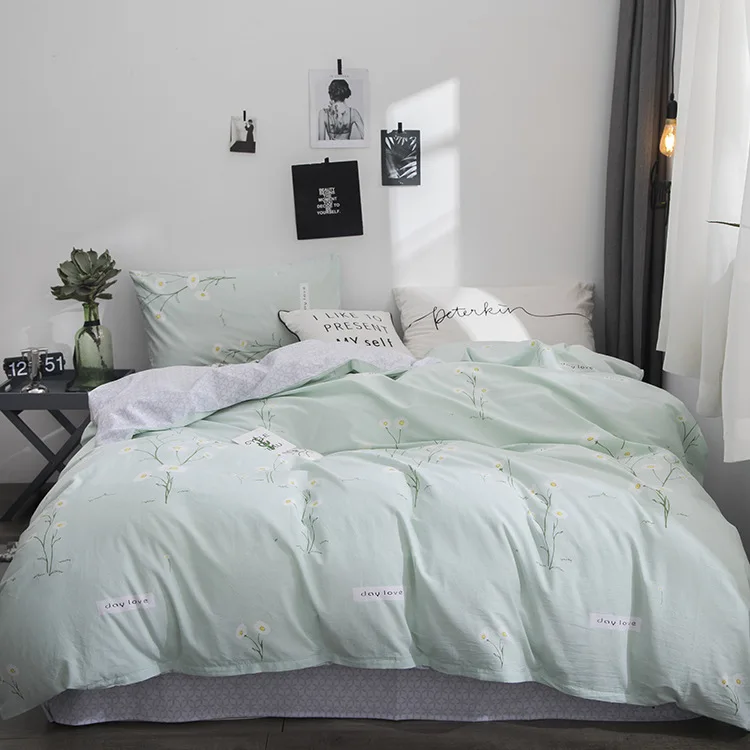 New arrival fashion bedding set Pure cotton A/B double-sided pattern Simplicity Bed sheet, quilt cover pillowcase 4pcs