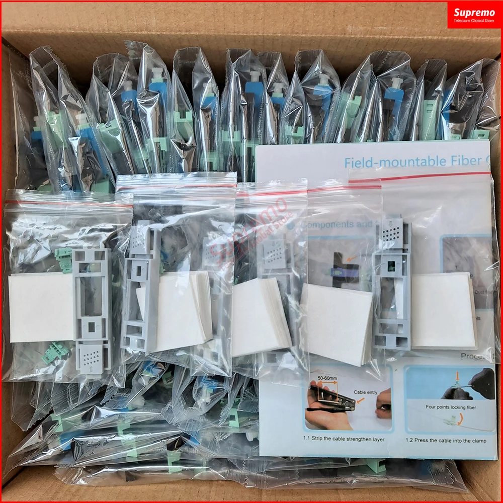 단일 모드 광학 퀵 커넥터 FTTH 툴 콜드 커넥터, 고품질 53MM 고속 커넥터 SC APC SC/APC SC/UPC SM