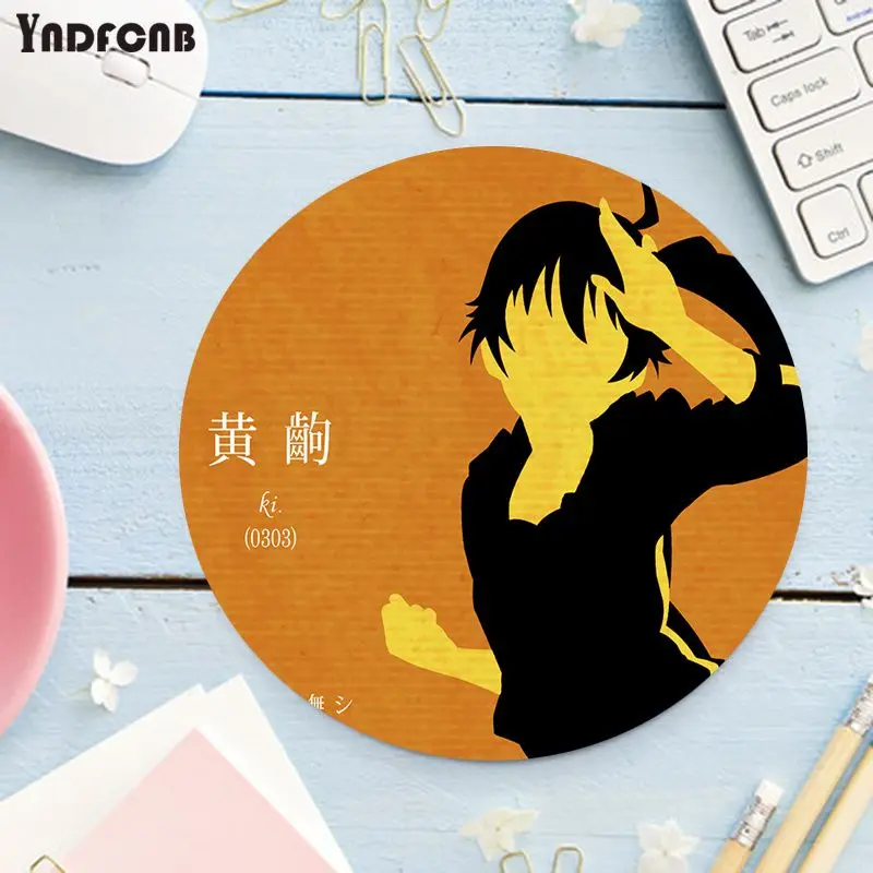 YNDFCNB Tùy Chỉnh Da Bakemonogatari Silicone Tròn Miếng Lót Chuột Để Chuột Game Chơi Game Mousepad Thảm Dành Cho Máy Tính Xách Tay Máy Tính Xách Tay