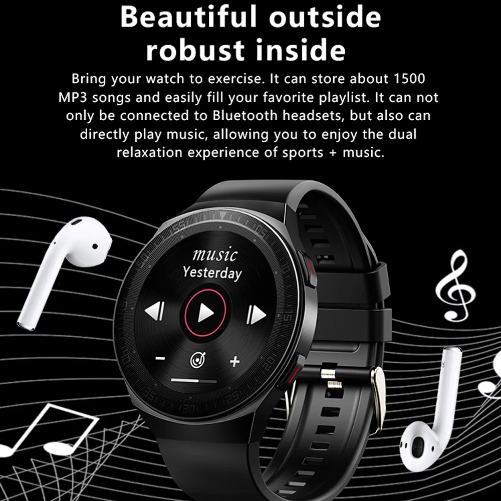 8G Memory Music Playing Smart Watch Sound Record Storage Blue Tooth Call Smartwatch For Men Women Blood Pressure Fitness Tracker