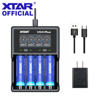 XTAR Battery Charger VC4 Plus Qucik Charge Charging 14650 18350 18490 18500 18700 26650 22650 20700 21700 18650 Charger C Plug