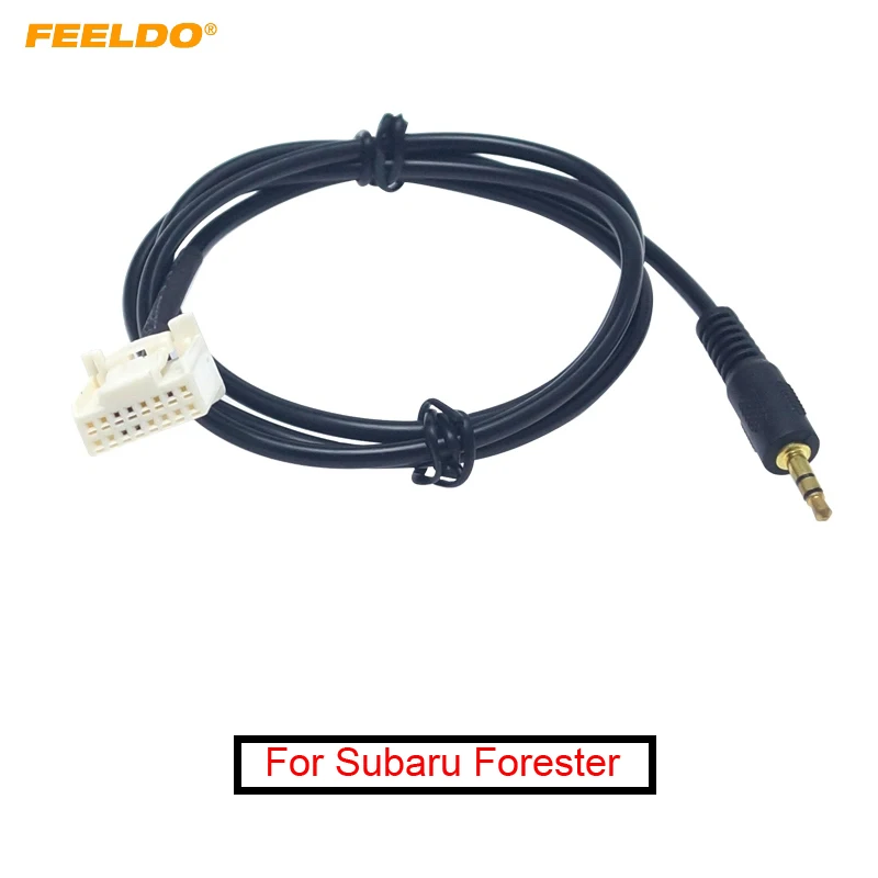 

FEELDO 3.5mm Male Jack AUX-IN Socket Audio Cable for Subaru Forester 2013 Extension Car CD Radio AUX Wire Adapter