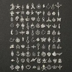 20/40pcs/lot Mixed Tibet Silver Life Trees Cat Butterfly Animals Charms DIY Bracelet Charms Pendant Neacklace Jewelry Making