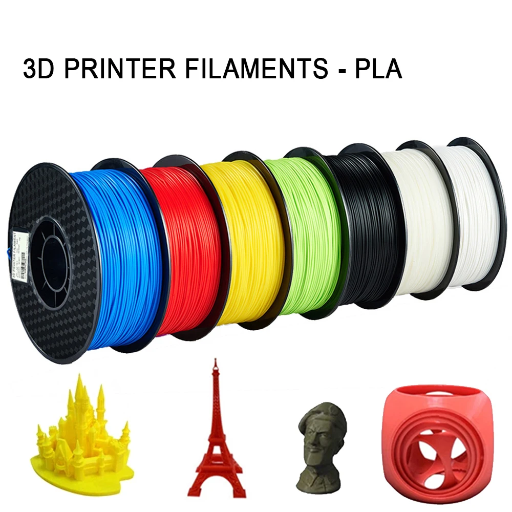 Multi-color Filament PLA for 3D Printer 1.75mm 250g/500g/1kg White Black Yellow Blue Red Purple 3D Printing Fliament Supplies