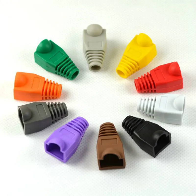 Unique RJ45 Strain Relief Boots Ethernet RJ45 Connector Boots Plug Cover RJ45 Boots Cap Cover for CAT5E/6 Ethernet Cable HOT