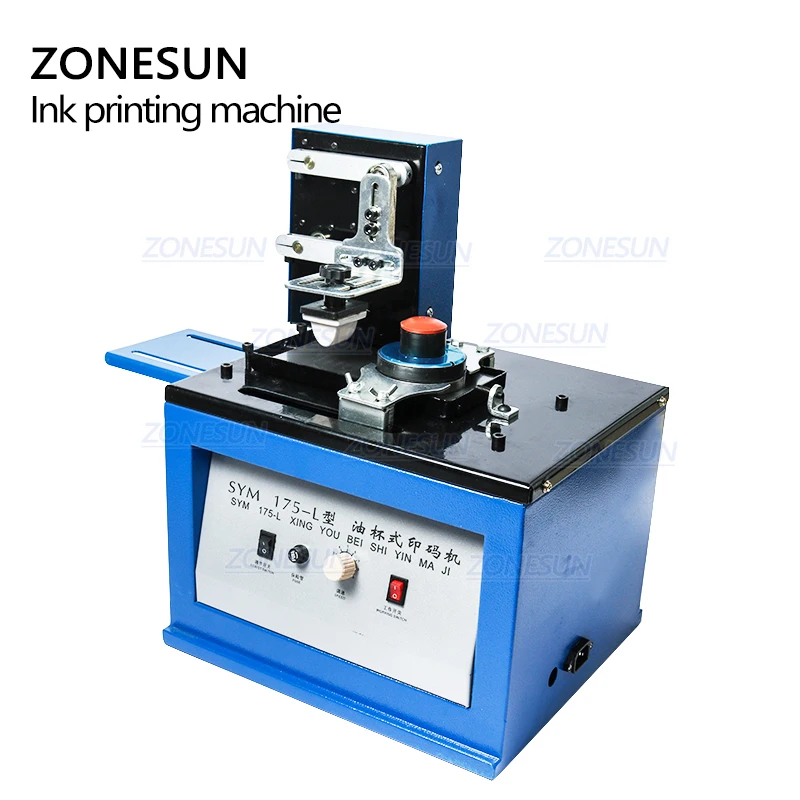 ZONESUN Automatic Pad Printer Electric InkJet Date Pad Printing Machine For Bottle Caps Print LOGO Metal Glass Coding Machine