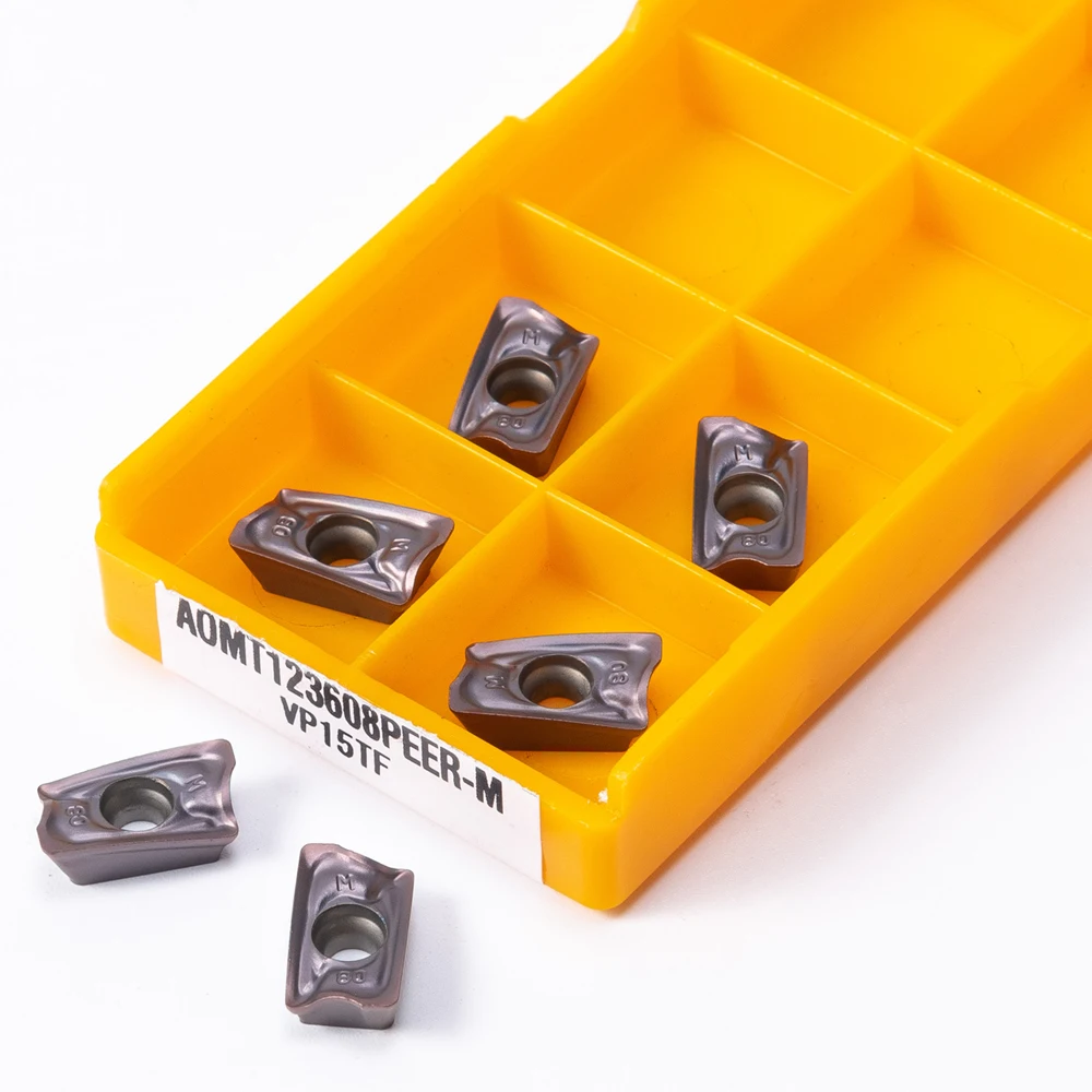 Ferramenta de Torneamento de Carbide Insert Alta Qualidade Aomt123608 Peer m Vp15tf Aomt 123608 10 Pcs Aço Inoxidável