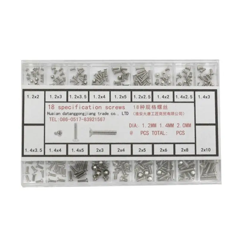 18 Kinds Watch Screw Repair Kit Tools Watch Glasses Repair Parts Professional Watchmaker Repair Parts Tools Screw Box Complete