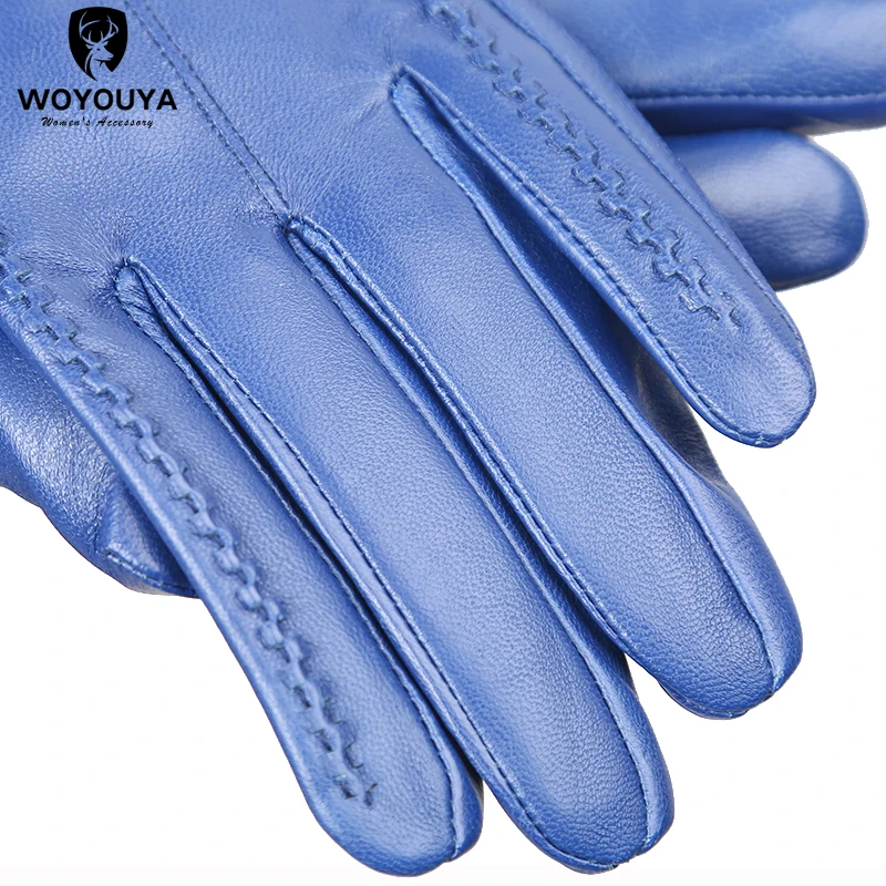 Guantes de cuero para pantalla táctil para mujer, de alta gama, de cuero genuino, para invierno, para mantener el calor, 2226