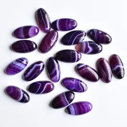 Wholesale 20pcs/Lot fashion high quality Natural stripe purple onyx oval shape cabochon beads for Jewelry making 15x30mm free