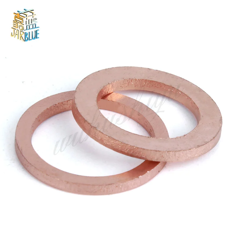 

50Pcs DIN7603 M5 M6 M8 M10 M12 M14 T3 Copper Sealing Washer For Boat Crush Washer Flat Seal Ring Fitting