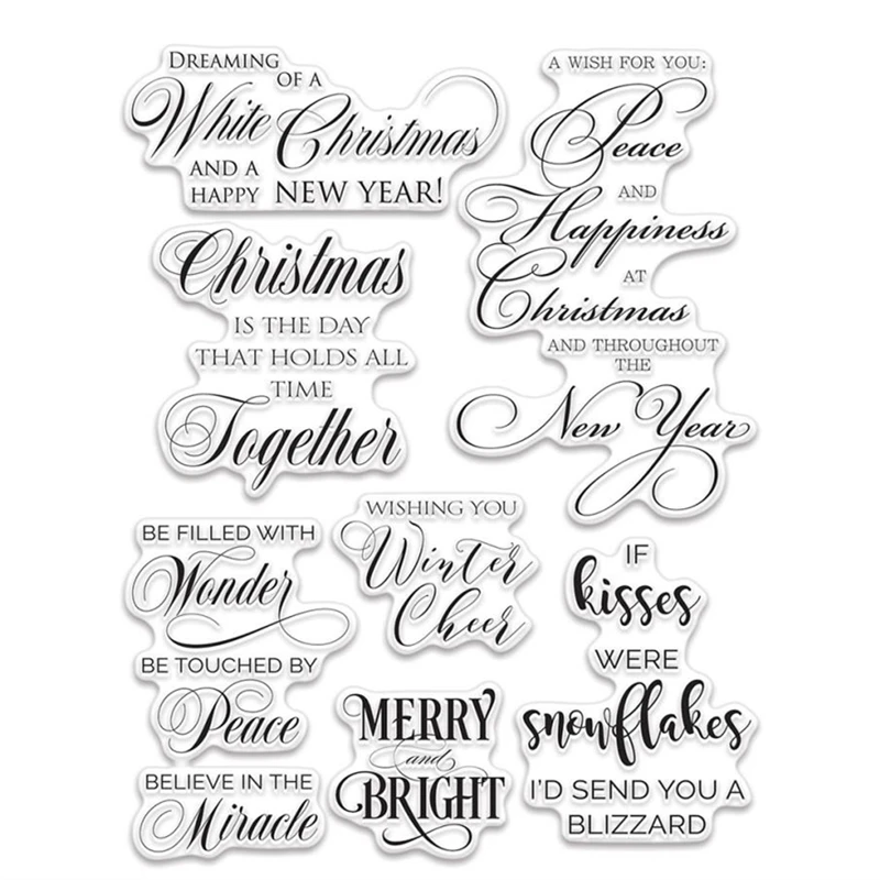 

Yuletide Wishes Transparent Silicone Clear Stamp, Seal for DIY Scrapbooking, Photo Album, Decorative Cards Making, Paper Crafts