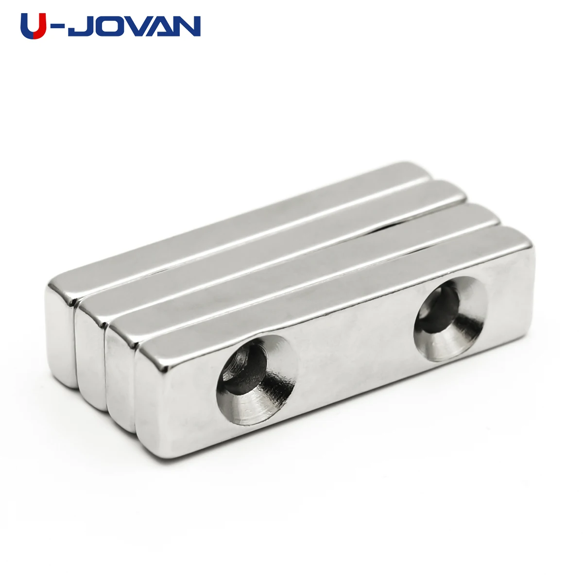 U-JOVAN 2 pz 40x10x5mm doppio foro 4mm blocco Super forte magnete al neodimio terre Rare magneti permanenti 40*10 * 5-5mm