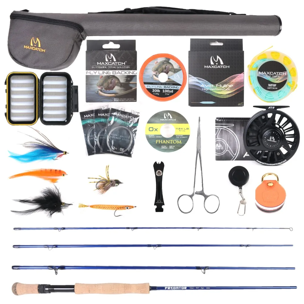 maximumcatch agua salgada fly fishing kit completo cnc usinado aluminio fishing reel 9ft 812wt 01