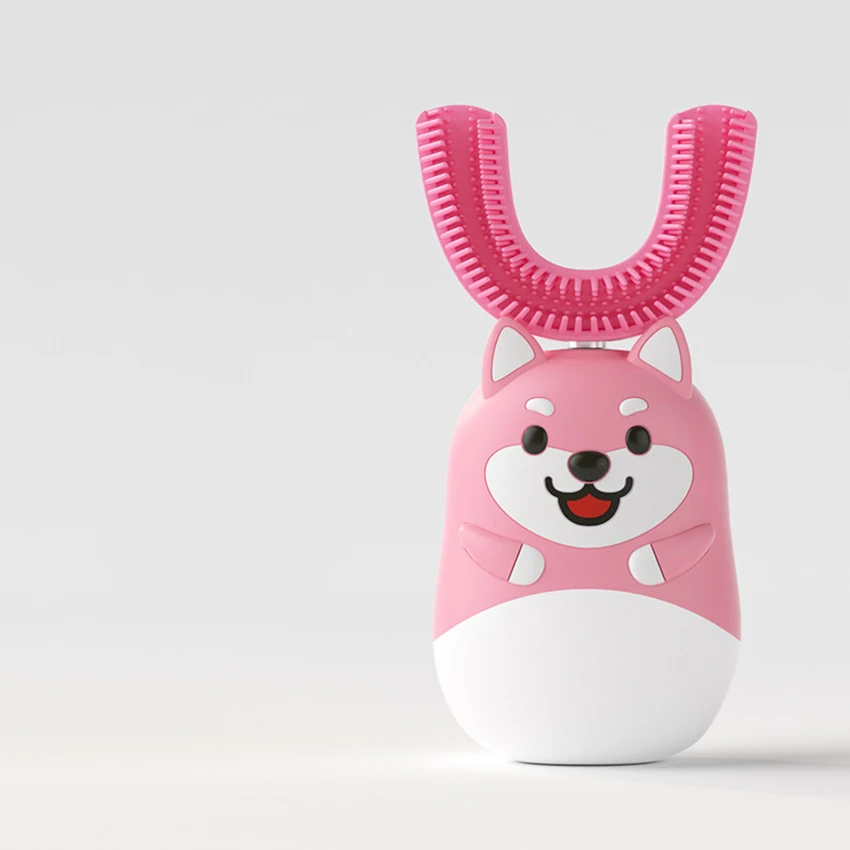 فرشاة الأسنان الكهربائية بالموجات فوق الصوتية ، فرشاة الأسنان الكهربائية للأطفال بالموجات فوق الصوتية ، U نوع فرشاة الأسنان ، IPX7 مقاوم للماء ، 3 طرق ، الأعمار 3-12