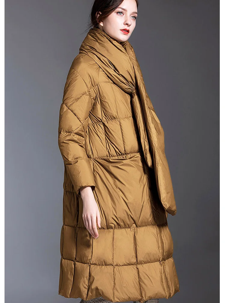 Female Long plus size down jacket winter puffer high-quality brand thick warm black burgundy navy blue coat