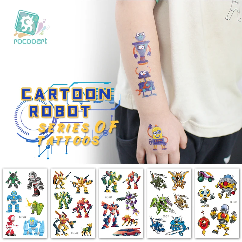 Cartoon Transfermation Cars Robot Temporary Tattoos For Boys Body Art Tatoos Comic Movie Hero Tattoo Sticker Kids Chilren Gifts