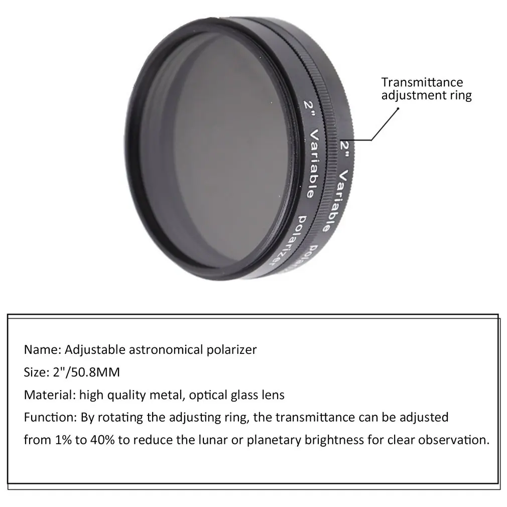 2021 HOT 1.25 2 inch Filter Variable Polarizing for Astronomy Monocular Telescope & Eyepiece Filter Excellent Quality F9147