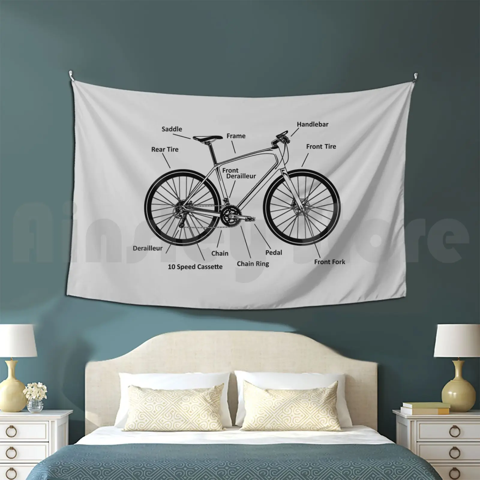 Mountainbike Customized Tapestry Off Road Cycling Bike Parts Bicycle Cycle Wheel Wheeler Sport Racing