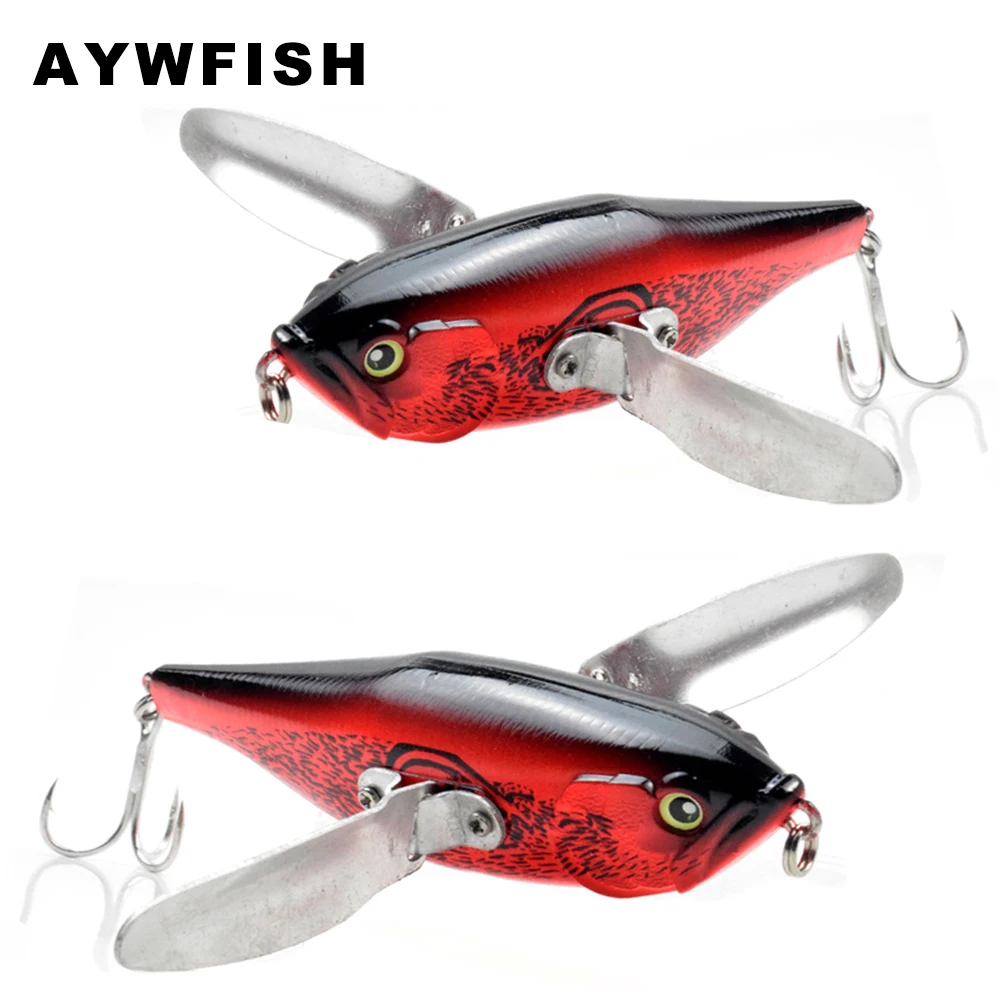 

AYWFISH Popper 120mm 34g Rotated Wings BKK Hook Topwater Minnow Hard Plastic Swimbait Saltwater Floating Fishing Lure Wobbler