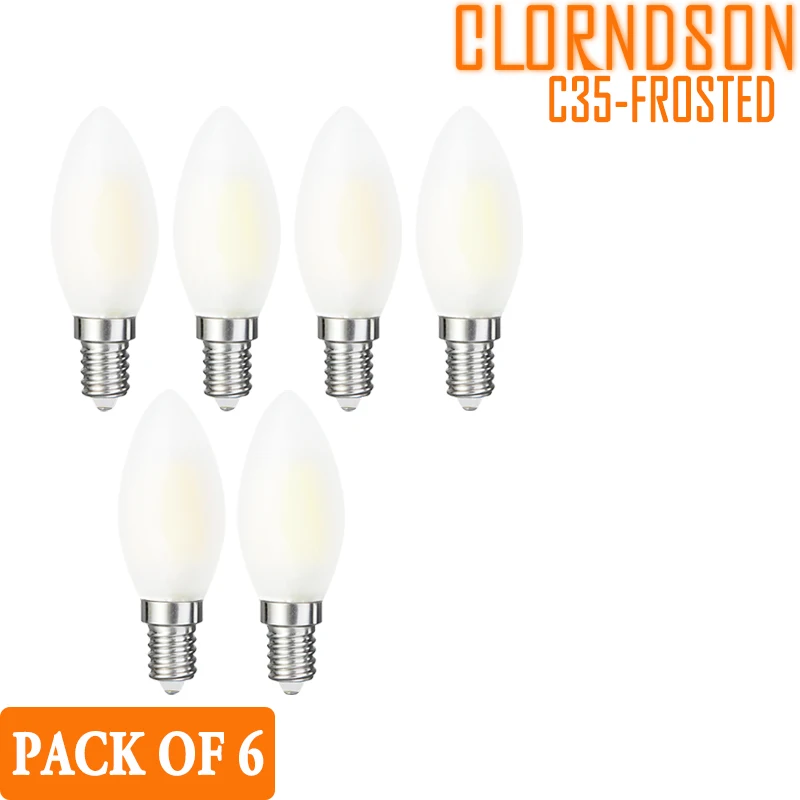 

Pack of 6 Dimmable Frosted 2W-8W Led Candle E14/E12 Vintage Retro Candle Lamp 110V 220V Filament Bulbs For Chandelier Lighting