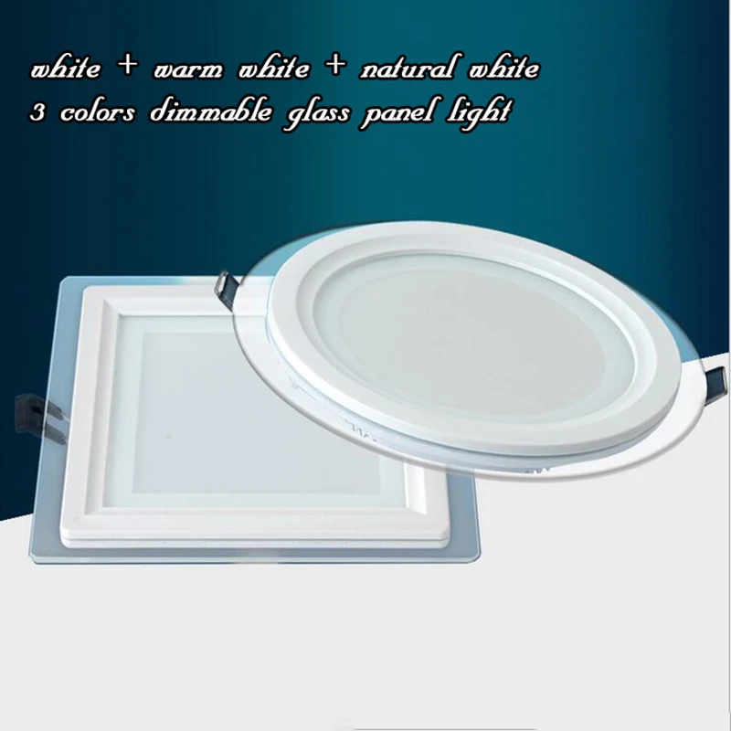 6W 12W 18W Brightness Dimmable LED Ceiling Panel Light 2.4G Wireless Remote Control Dimming Glass Ceiling Downlight AC85V-265V