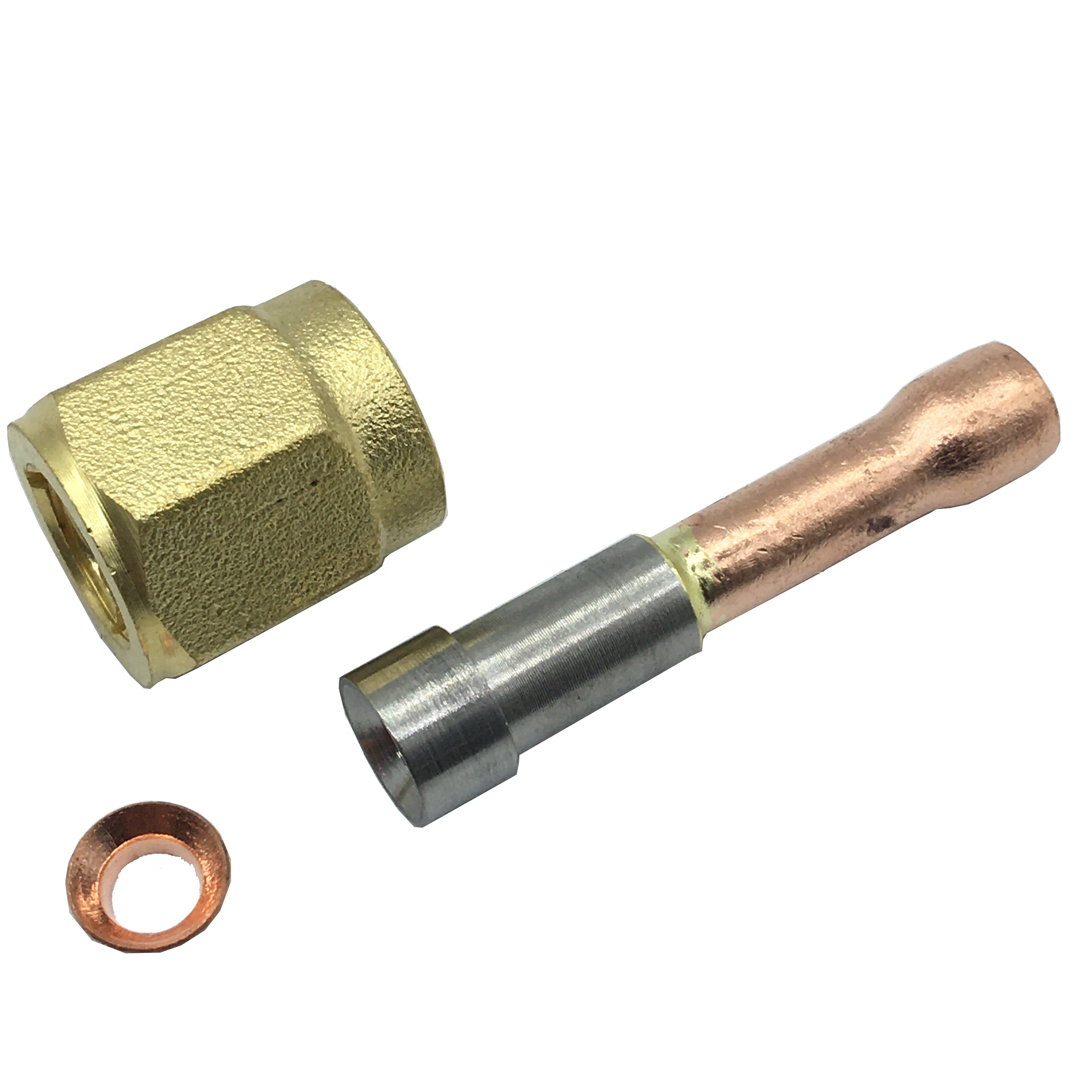 1/4" copper ODF X 1/4" female SAE thread straight joint is used as quick coupler in massive producing refrigeration appliances