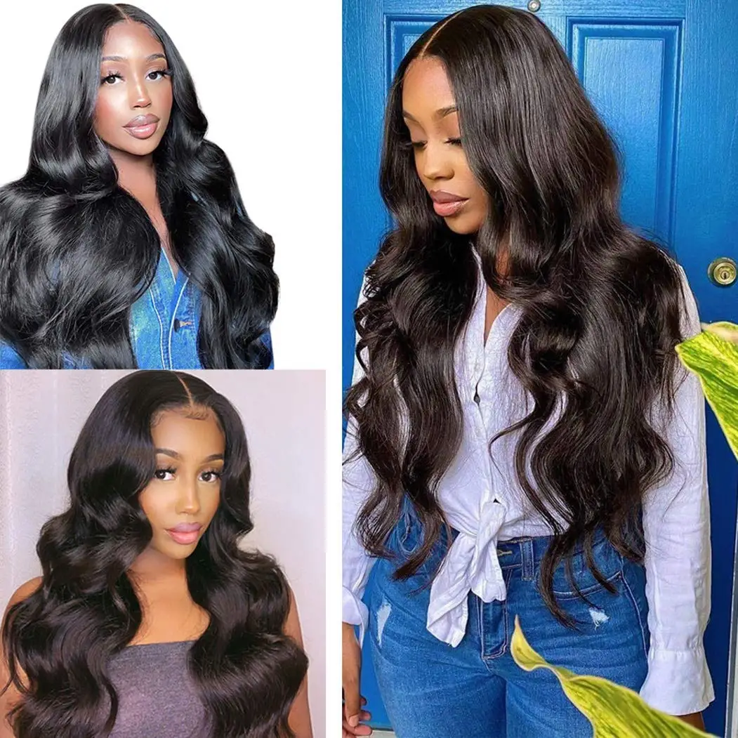 38 40inch Body Wave Bundles With Closure Brazilian Remy Human Hair Bundles With Closure 3 Bundles With T Part Closure For Women