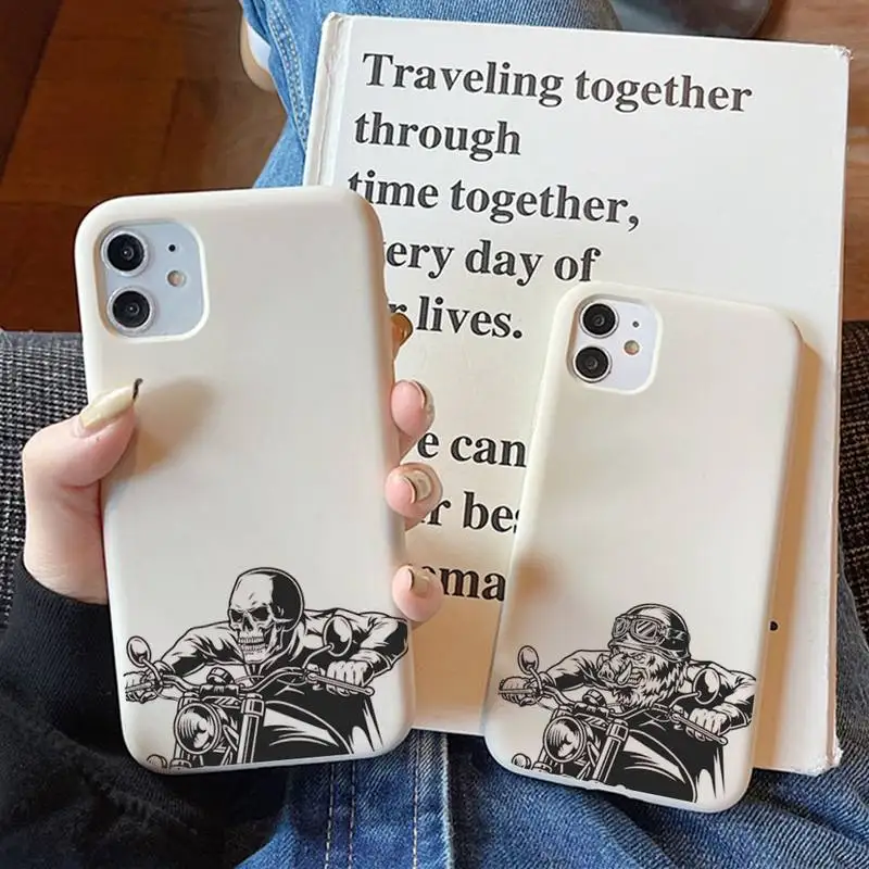 

Best Cool motorcycle Phone Case Soft Solid Color for iPhone 11 12 13 mini pro XS MAX 8 7 6 6S Plus X XR