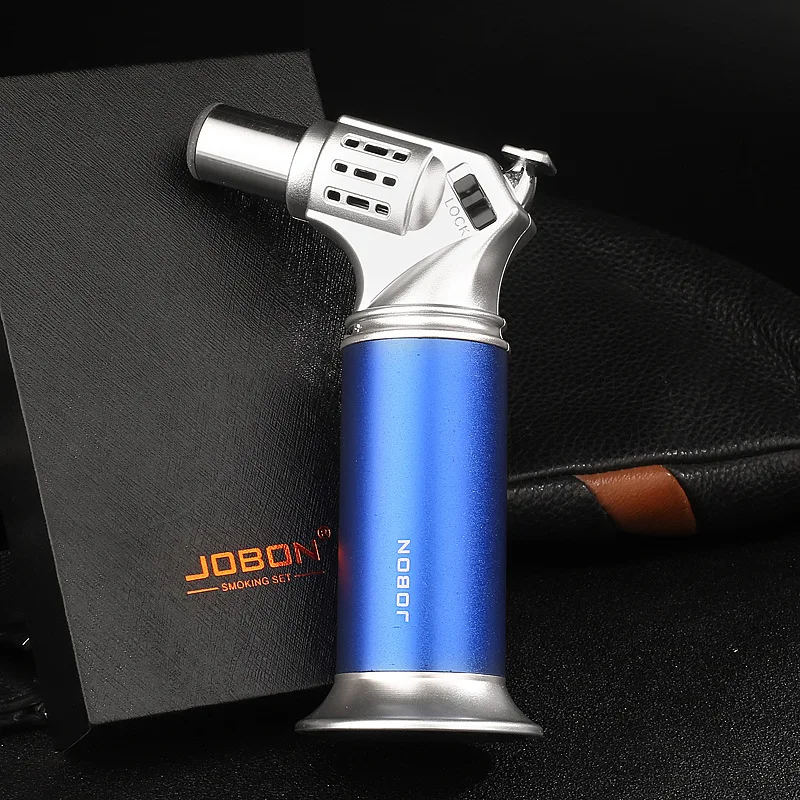 2022 Jobon Kitchen Metal Windproof Outdoor BBQ Gas Lighters Big Flame Spraying High Temperature  Turbo Torch Cigar Lighter