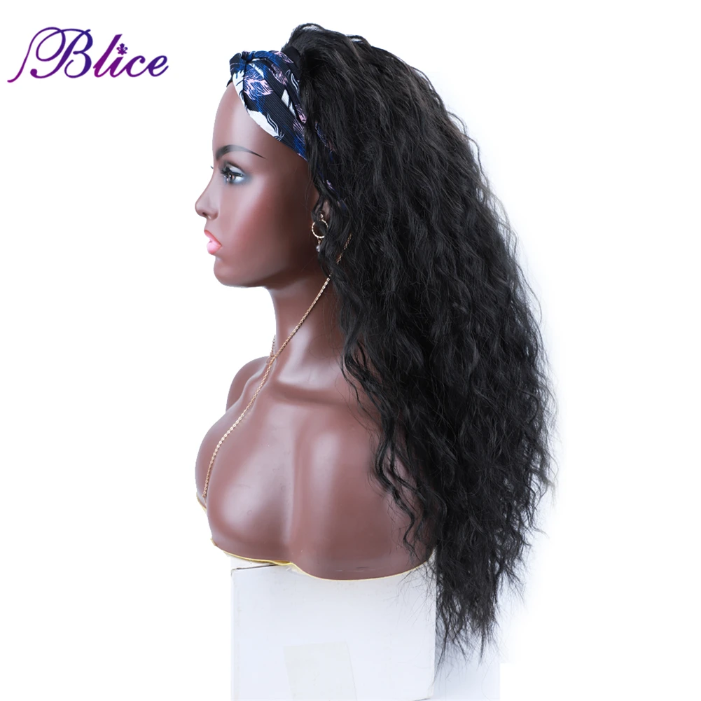 Blice Headband Wig Synthetic Hair ExtensionsNatural Wave Elastic Scarf Wigs No Sew In For African American Women