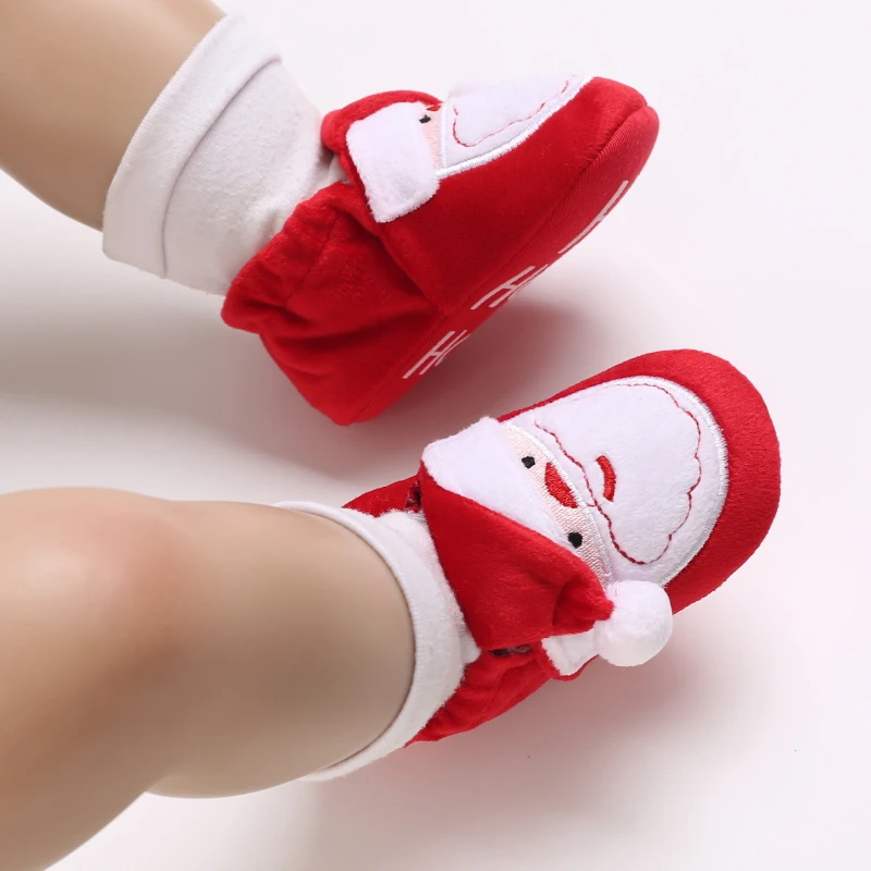 Christmas Warm Soft Shoes Baby Toddler First Walkers Winter Baby Boys Girls Shoes Xmas Cosplay Cute Cartoon Kids Animal Shoes